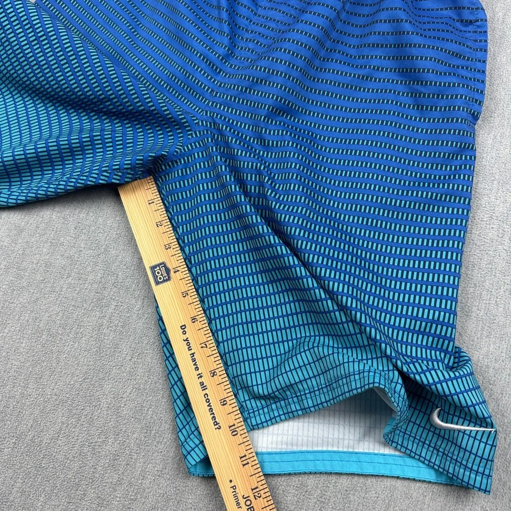Nike Shorts Mens Medium‎ Blue Continuum Striped Swimming Board Trunks Beach